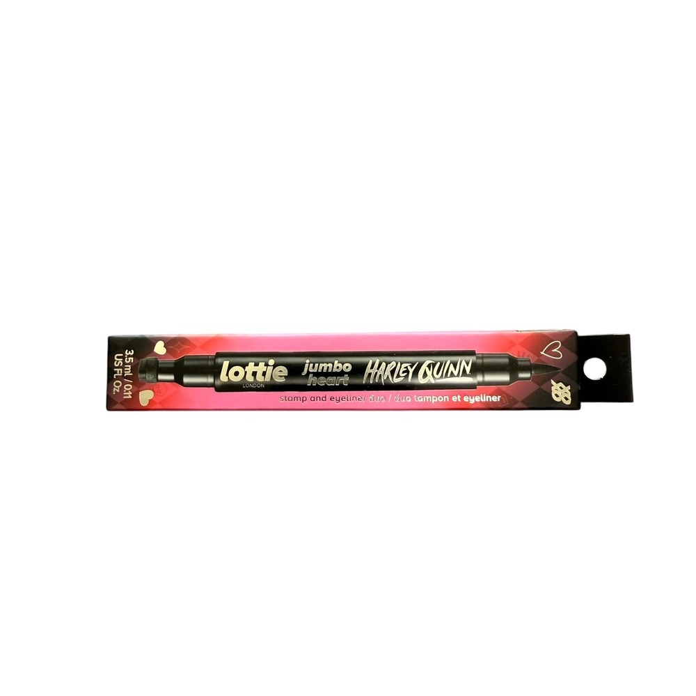 Lottie London Harley Quinn Jumbo Heart Stamp Eyeliner Duo Black New NIB 3.5ml